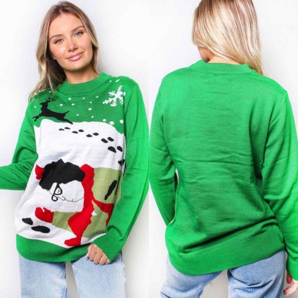 Tres Chic Sweaters - Crew Neck Long Sleeve Knit Christmas Holiday Sweater {Tres Chic}